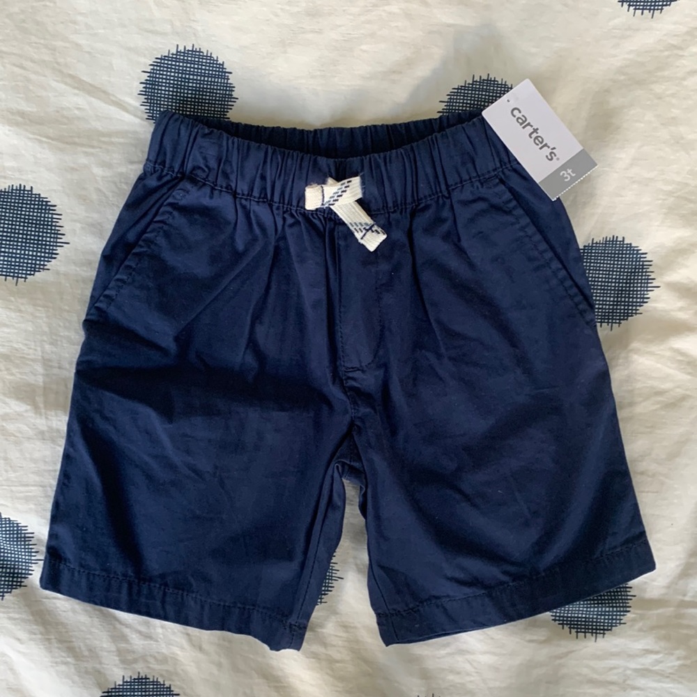 Carters 3T navy shorts pull-on elastic waist
